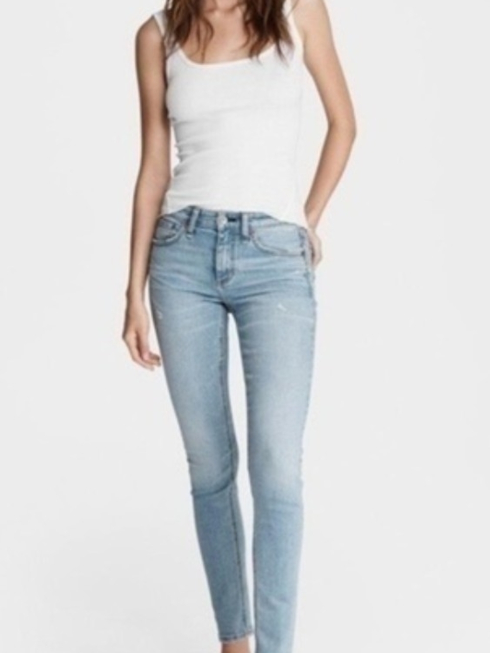 rag & bone JEAN Straight Leg Jeans in Blue Waist 30